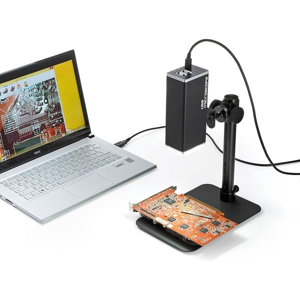 サンワダイレクト USBマイクロスコープ（高倍率・最大280倍・オート