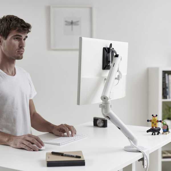 CBS フロースプリング方式 モニターアーム 1台用 ホワイト CBS Flo