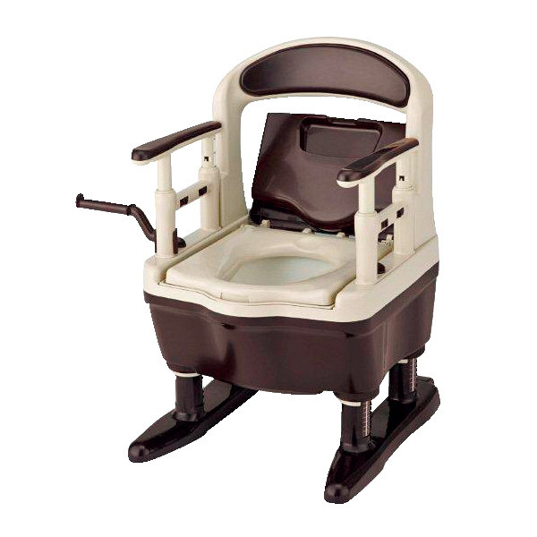 アロン化成 安寿 ポータブルトイレ ジャスピタ 標準便座 ブラウン 533