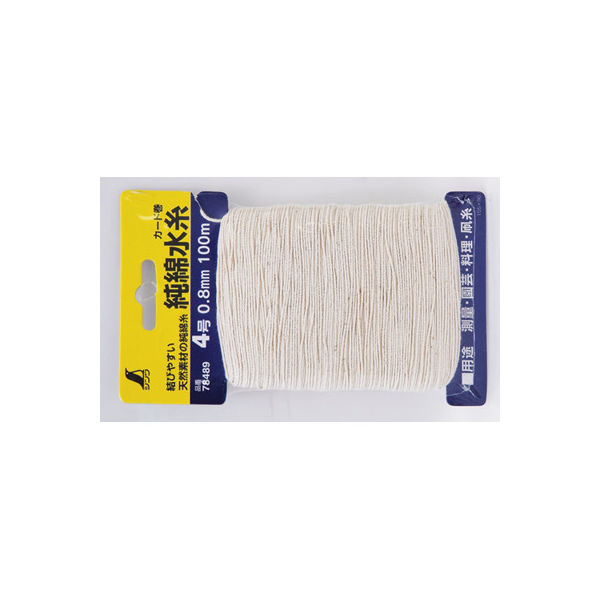 シンワ測定 純綿水糸 カード巻 4号 0.8mm 100m 78489 1セット(10個