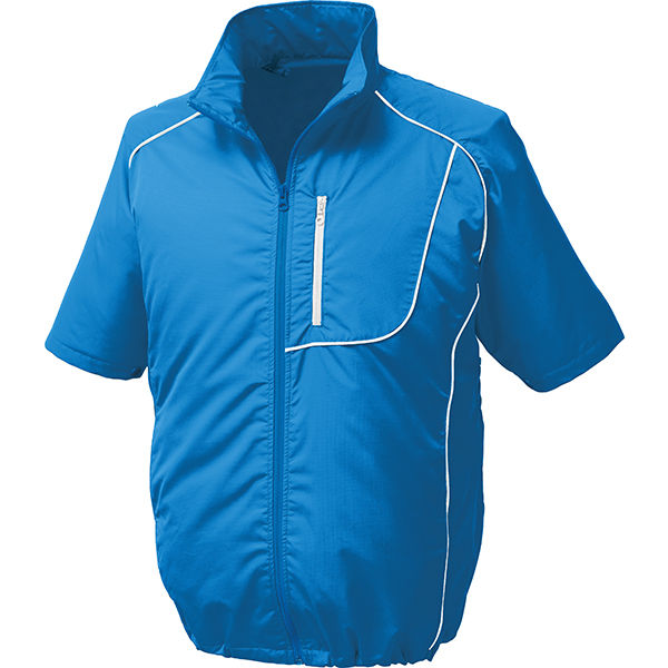 空調服 ポリエステル製半袖空調服 ブルー 3L KU91720C04S5 1着 - アスクル
