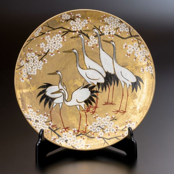 つばさ 飾皿 旭山 九谷焼 金色 つばさ様専用 飾皿 旭山 九谷焼 金色の