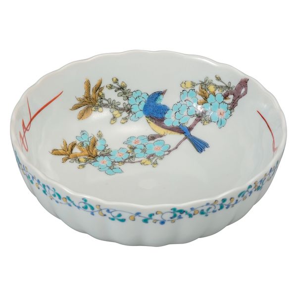 伊野正峰 日本の伝統工芸品【九谷焼】 5.5号鉢 桜に鳥 (K9-264) (K8