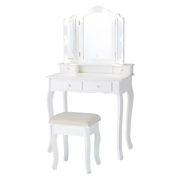 軒先渡し】萩原 ドレッサー 幅750×奥行420×高さ1380mm ホワイト MD