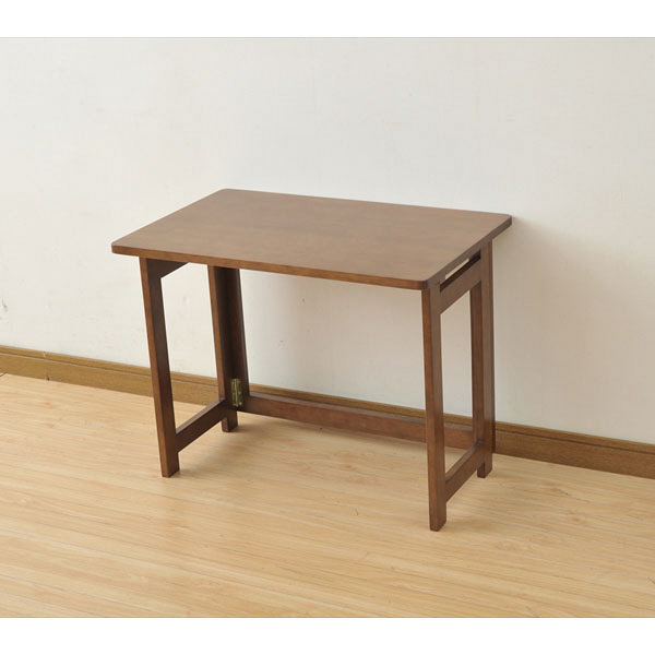 YAMAZEN 天然木折りたたみデスク 平机 引出し無し フレッシュブラウン