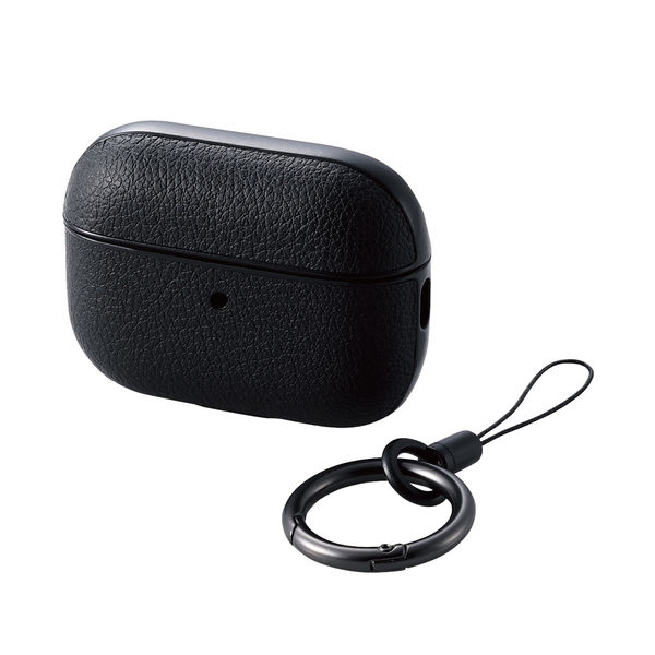 AirPods Pro 第2世代 ケース ヴィーガンレザー 衝撃吸収 ブラック AVA