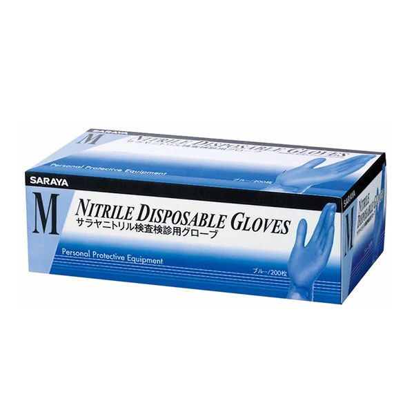 サラヤ ニトリル検査検診用グローブ ブルー Mサイズ 手袋 医療病院