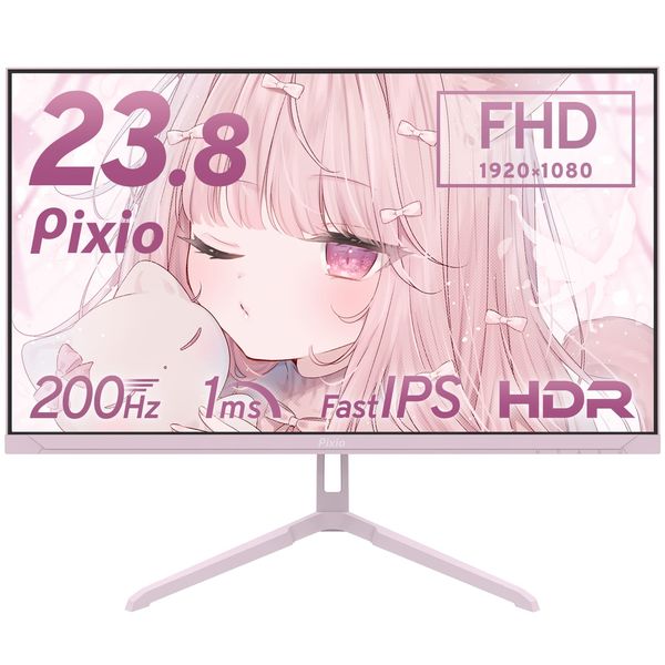 Pixio ゲーミングモニター 23.8インチ 200Hz IPS ピンク PX248WAVEK-O