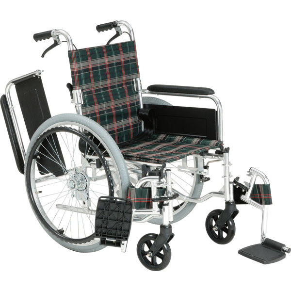 マキテック 多機能車いす自走式KS80 ネイビーチェック KS80-4043NC 1台