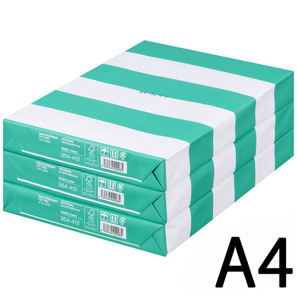 コピー用紙 マルチペーパー マイナス6% A4 1セット（1500枚：500枚入×3