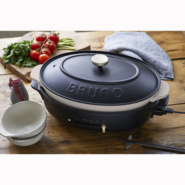 BRUNO オーバルホットプレート(ブラック) BOE053-BK 1台 - アスクル