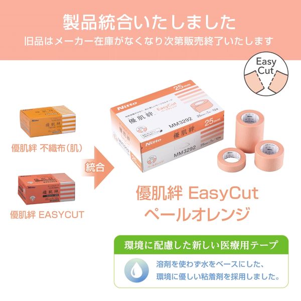 セール】ニトムズ 優肌絆EasyCutペールオレンジ MM3291 1箱(24巻入