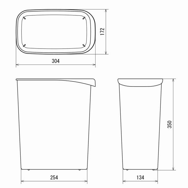 リス くず入れ角 13L ピンク GGYA136 1セット4個入（15Lゴミ袋）デスク