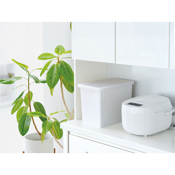 S 密閉米びつ 12kg ホワイト A7514WH 1個 アスベル - アスクル