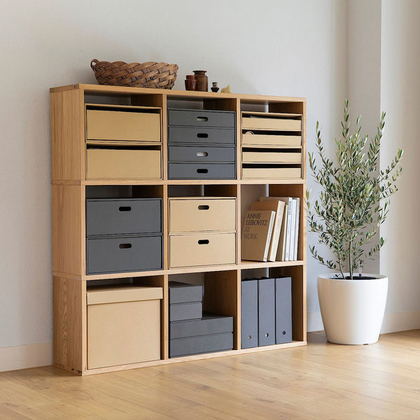 無印良品 スタッキングシェルフセット 3段×2列 オーク材 幅82×奥行28.5