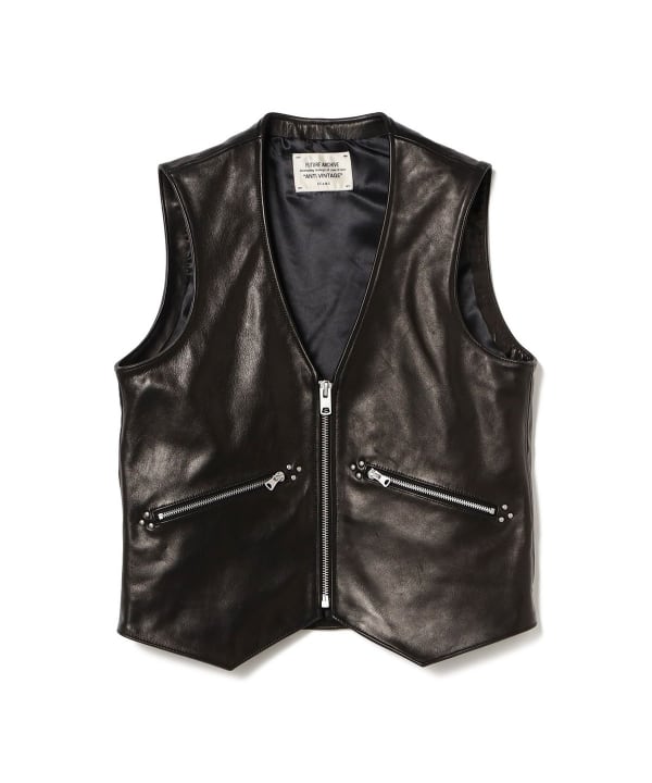 BEAMS（ビームス）FUTURE ARCHIVE / LEATHER VEST（トップス ベスト