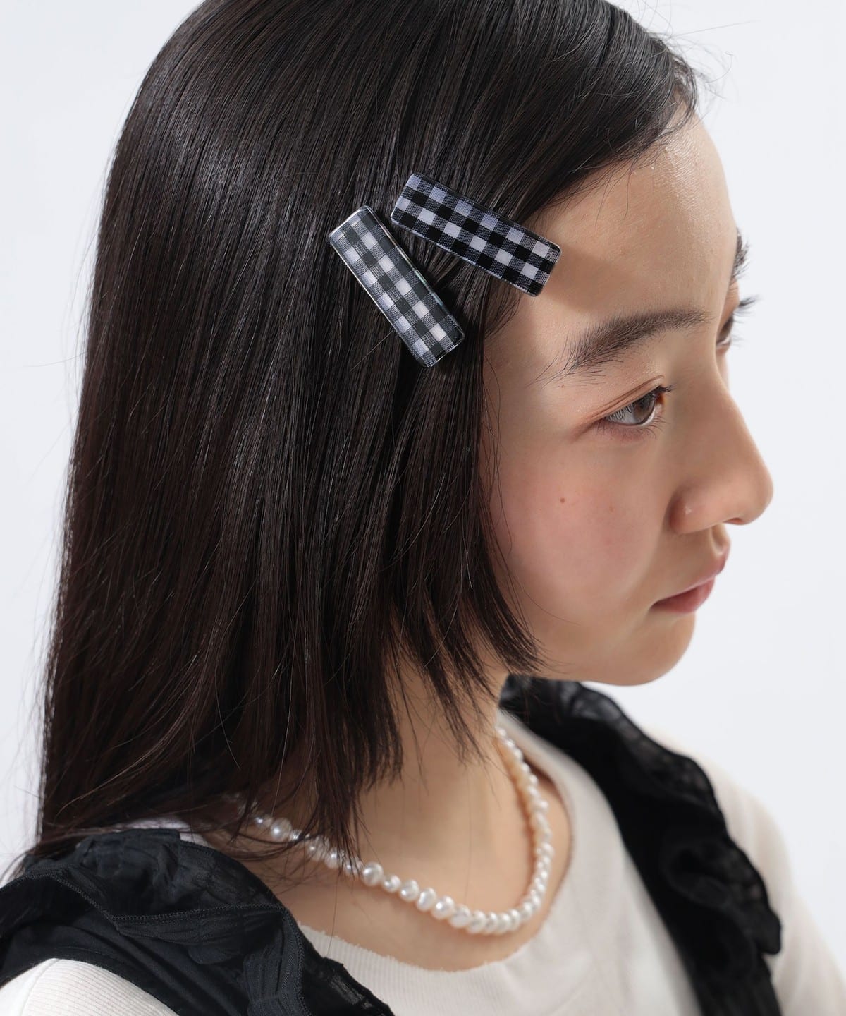BEAMS BOY（ビームス ボーイ）ギンガムチェック ヘアピン 2セット