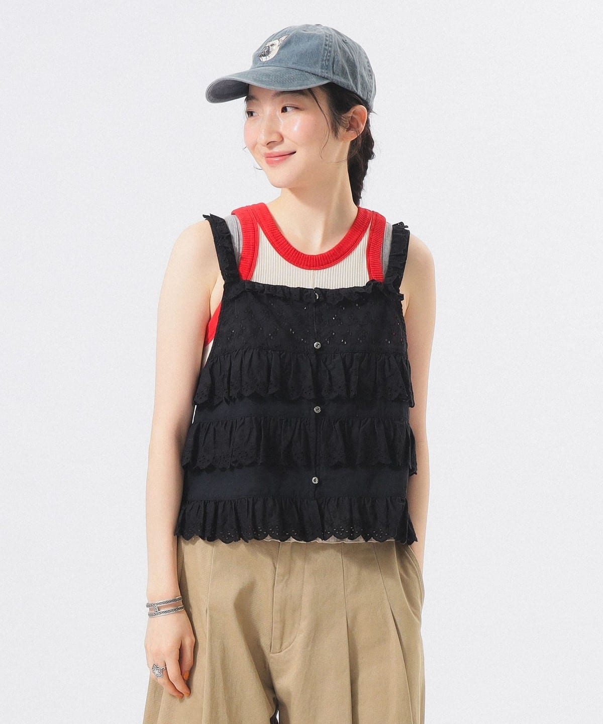 BEAMS BOY（ビームス ボーイ）カットワーク キャミソール（シャツ