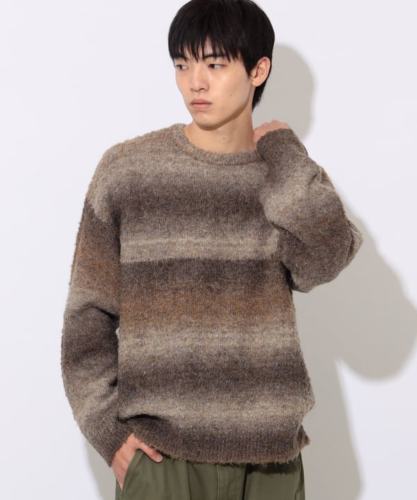BEAMS HEART [BEAMS HEART Sale] Assorted Gradient Crew Neck Knit