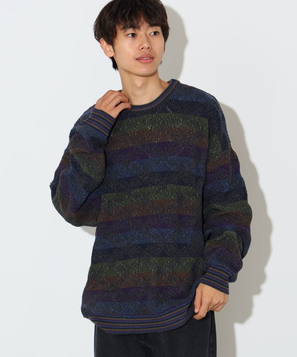 BEAMS HEART（ビームス ハート）レトロ ジャカード クルーネック