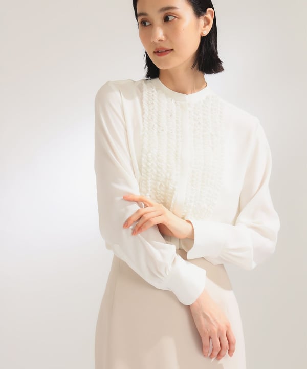 Demi-Luxe BEAMS（デミルクス ビームス）ジョーゼット フリルブラウス