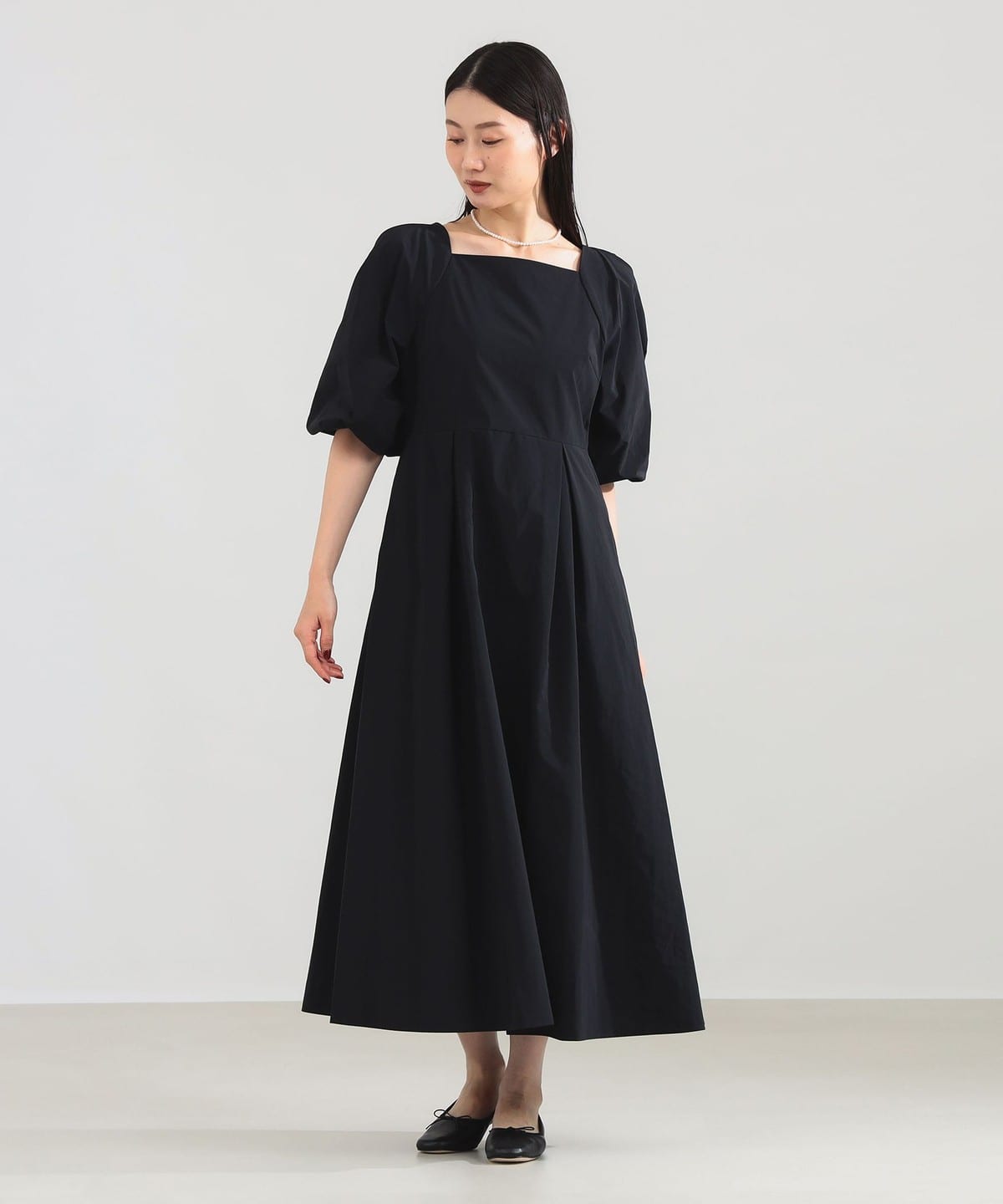 Demi-Luxe BEAMS（デミルクス ビームス）スクエアネック タフタ