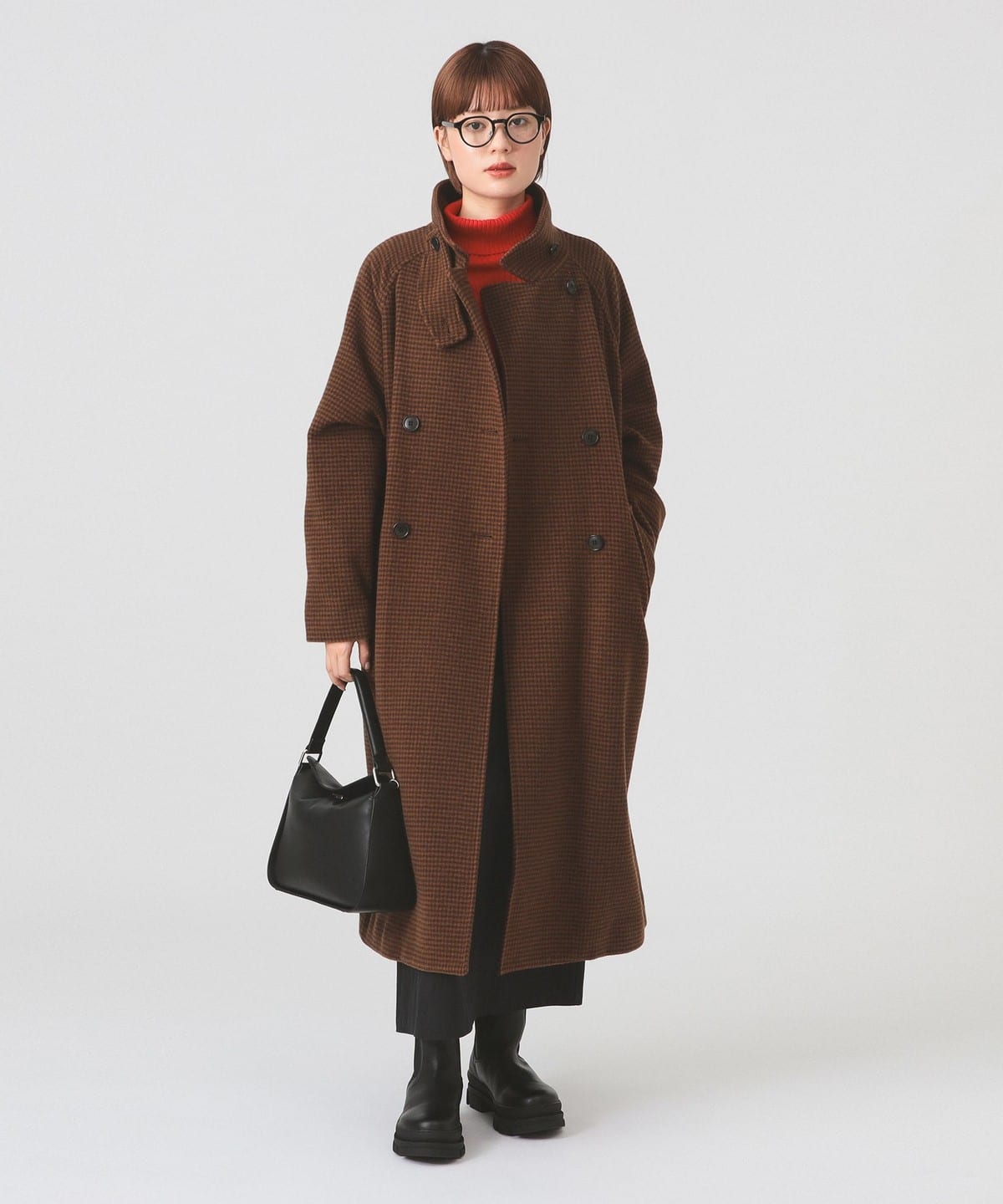 Ray BEAMS（レイ ビームス）スタンドカラー ダブル コート（コート