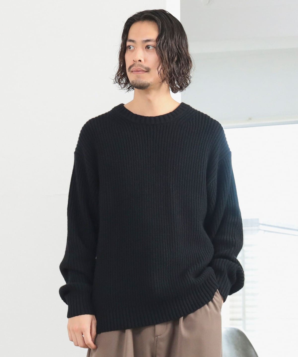 B:MING by BEAMS（ビーミング by ビームス）5ゲージ 片畦編み ニット