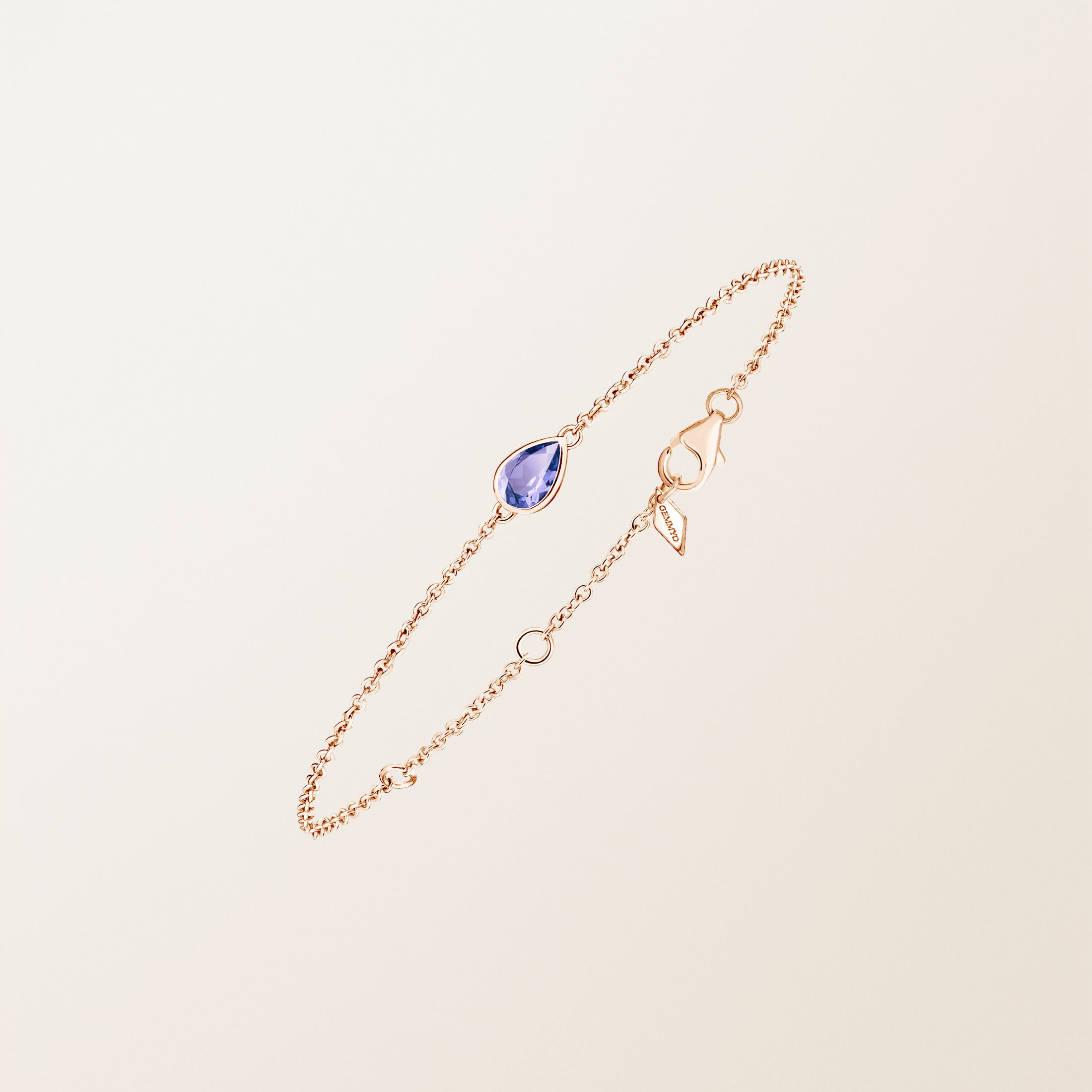ブレスレット 18金ピンクゴールド タンザナイト Gemmyorama