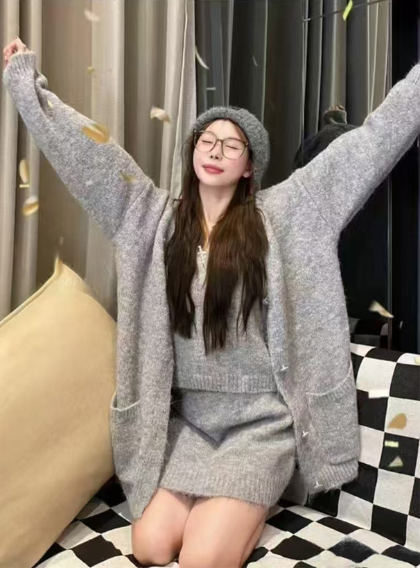 ユミリン 未使用☆エムズグレイシー☆ジップニットカーディガン ウール