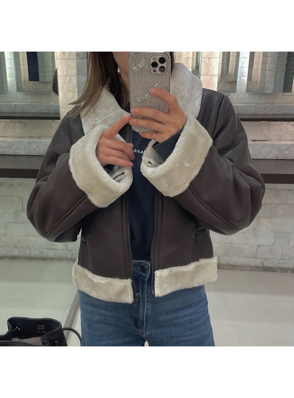 ファーレザーブルゾン[fo2046] | レディースファッション通販の