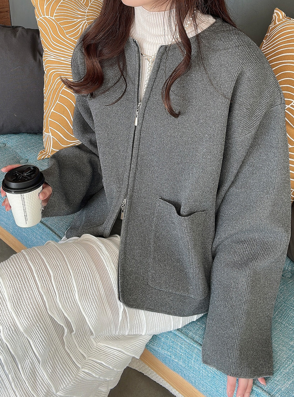 ダブルジップポケットニットカーディガン[kz471] | レディース