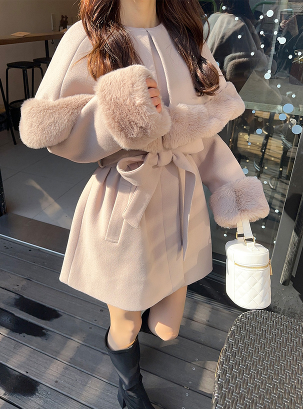 マルチWayファーケープ付きショート丈コート[kz573] | レディース