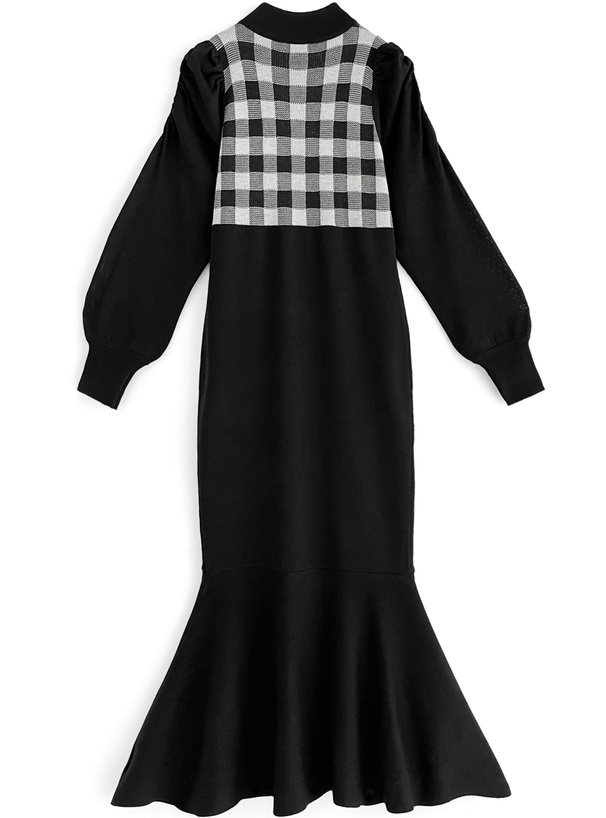 ギンガムチェック柄マーメイドニットワンピース[kz263] | レディース