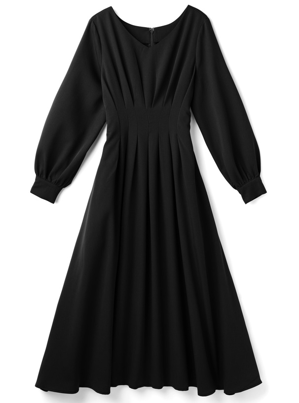 ウエストタックバックレースアップVネックワンピース[k8888x