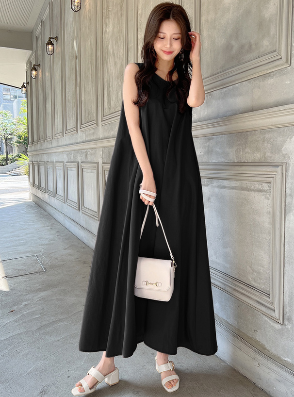 バックリボンAラインフレアワンピース[k8983a] | レディース