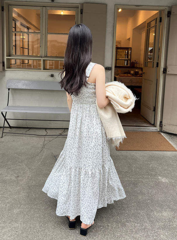 花柄シャーリングティアードキャミワンピース[on227] | レディース