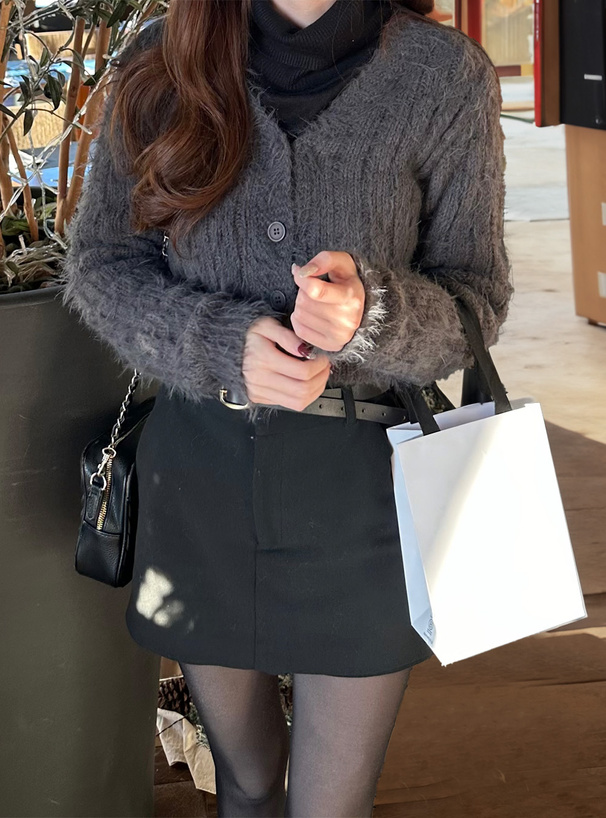 シャギーVネックニットカーディガン[lt65] | レディースファッション