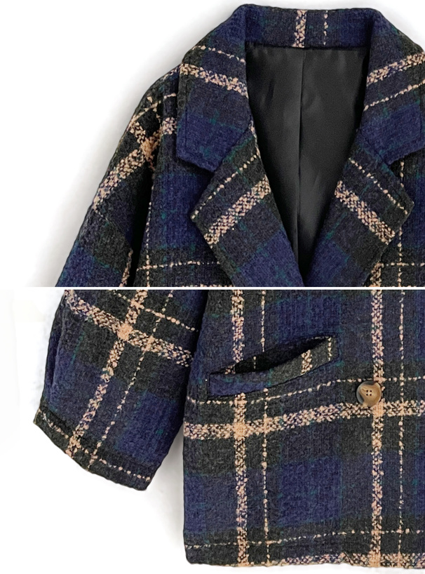 チェック柄ツイードショートコート[snk978] | レディースファッション