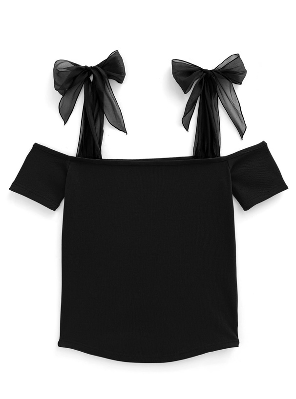 オフショルダーショルダーリボントップス[sf1052] | レディース
