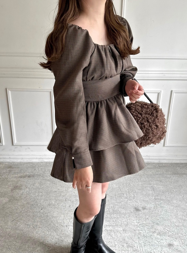 2Wayバックリボン千鳥柄ワンピース[ta188] | レディースファッション