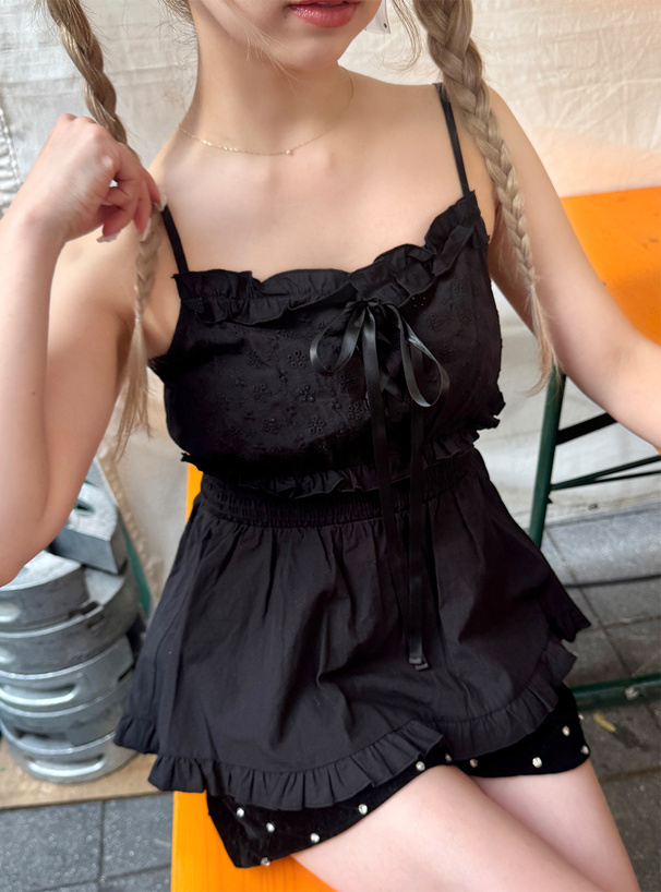 花柄レースアップリボンキャミソール[tu1337] | レディース