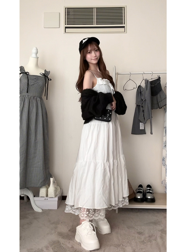 レースティアードリボンキャミソールワンピース[tu1553] | レディース