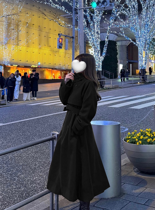 襟2Wayフェイクウールトレンチコート[ze845] | レディースファッション