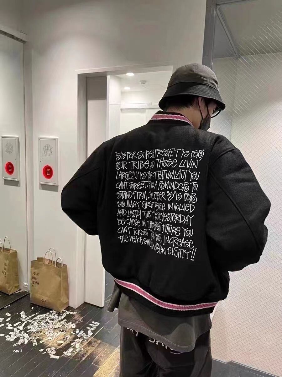 ステューシー S Talk Melton Varsity Jacket ジャケットユニセックス