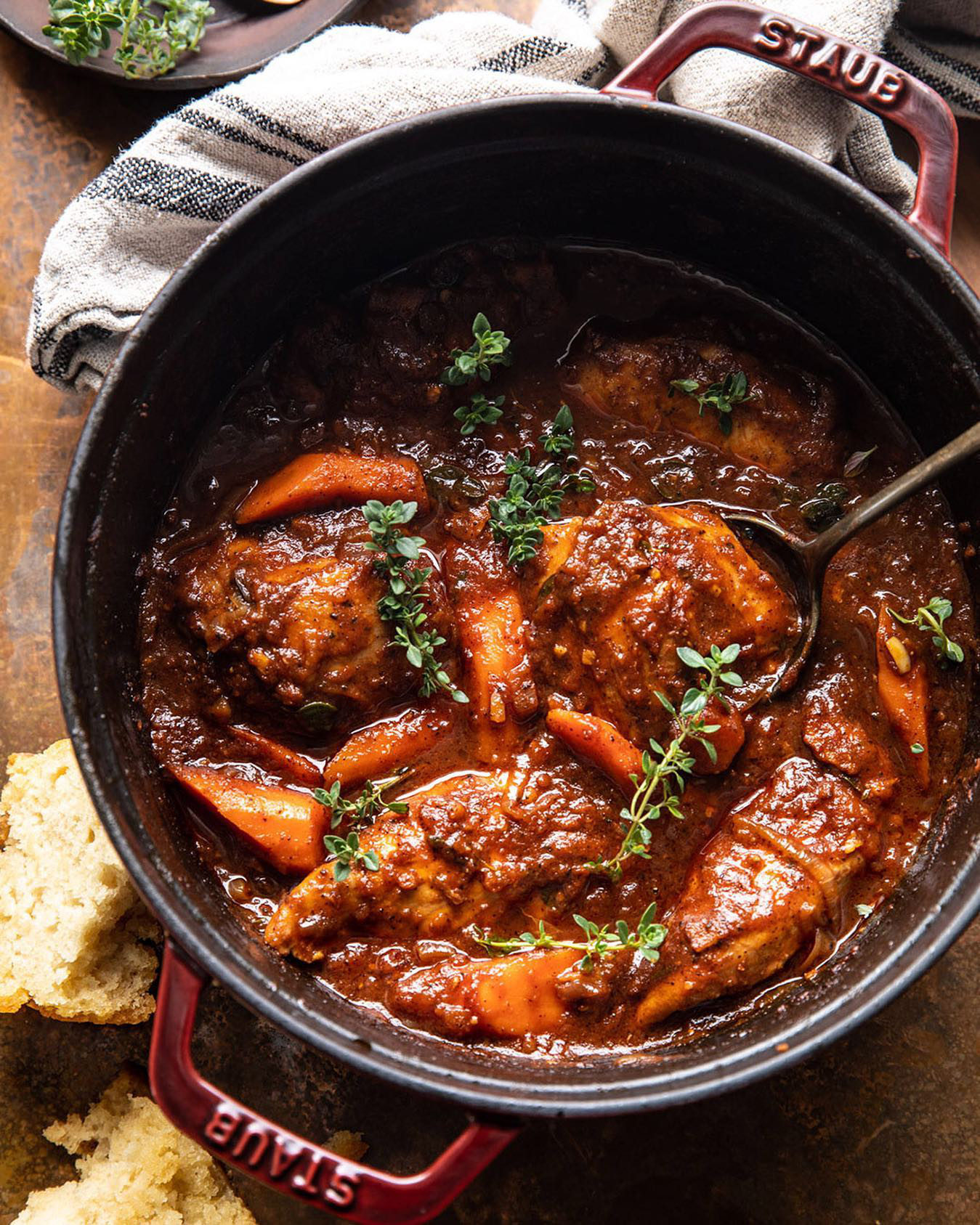 Staub 5.5-Qt Round Grenadine Red Cocotte + Reviews | Crate & Barrel