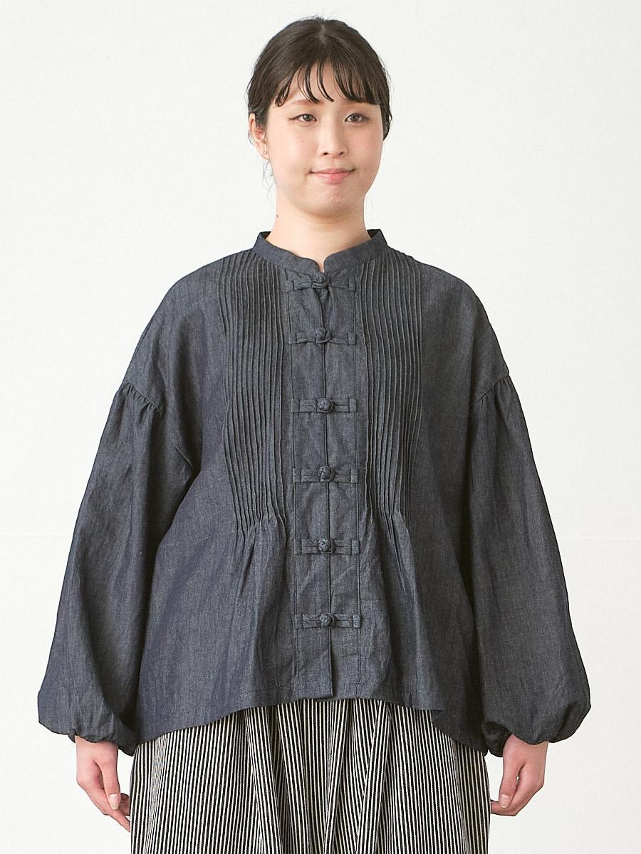 チャイナボタンブラウス 綿麻デニム | シャツBLナガソデ | 【公式】D*g