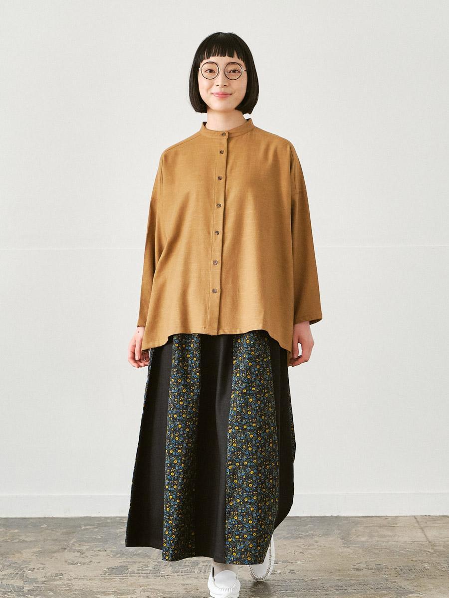 スタンドカラー前後差ブラウス C/L/R/Eツイル | シャツBLナガソデ