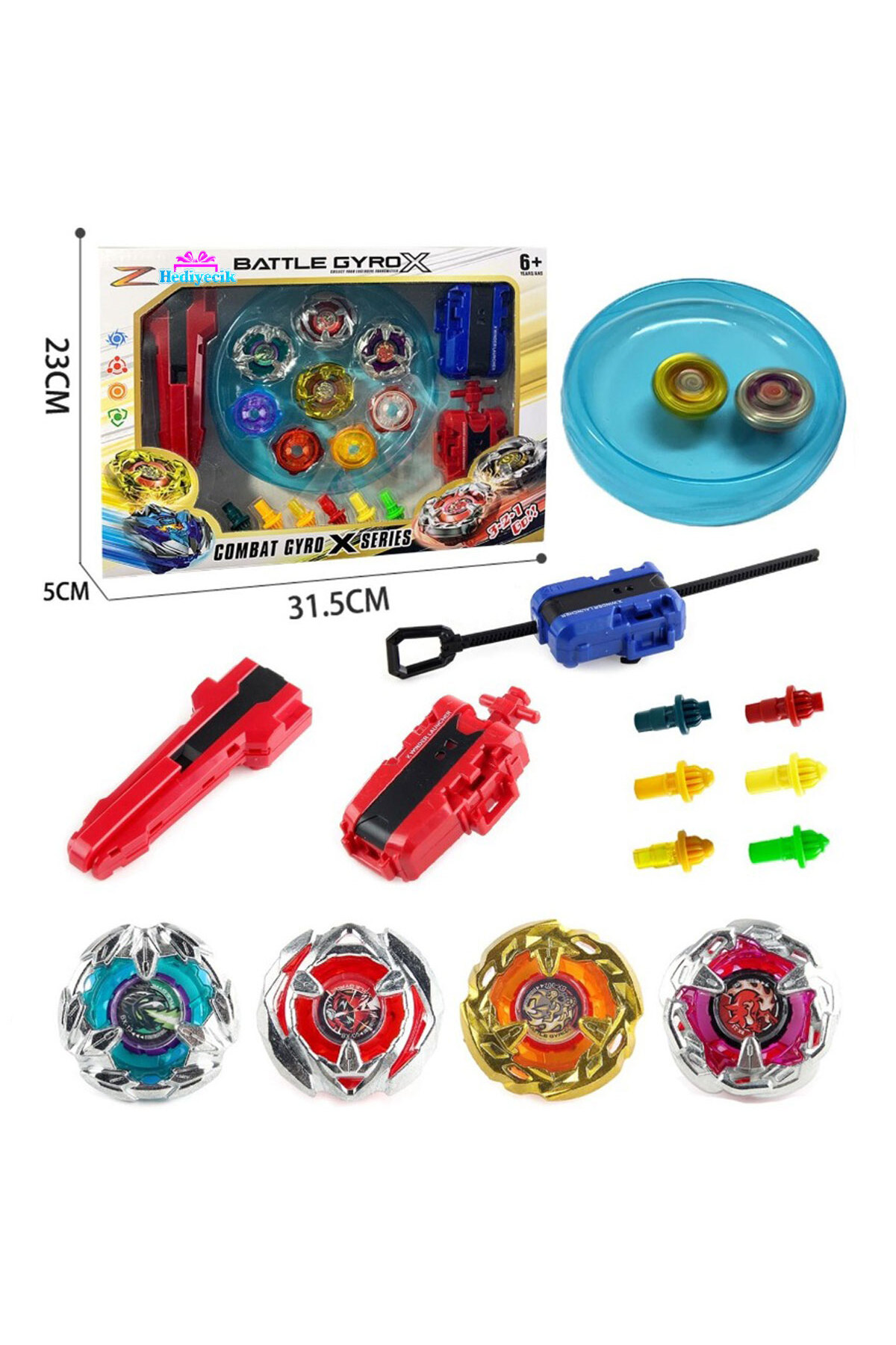 hediyecik Combat Gyro Arenalı Metal Beyblade Seti 4'lü Başlangıç