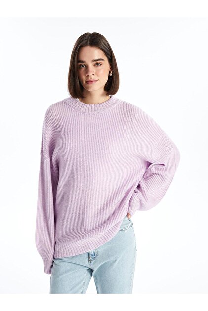 LC Waikiki Bisiklet Yaka Duz Uzun Kollu Kadin Triko Kazak